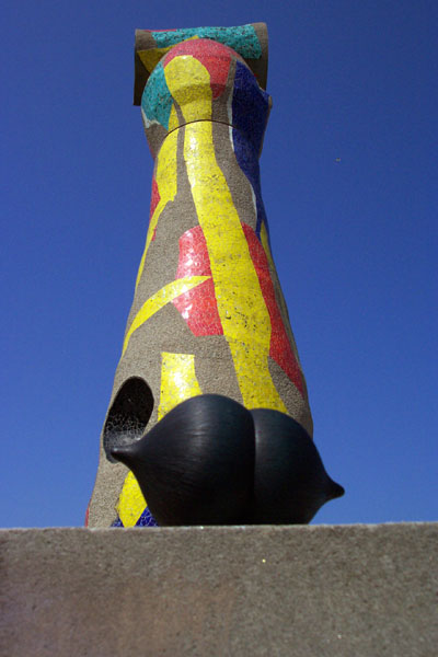 seed pod on a modern sculpture of a star