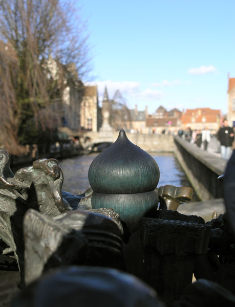 seed pod on a modern sculpture of a star
