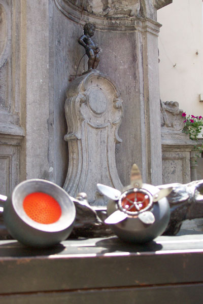 seed pod on a modern sculpture of a star
