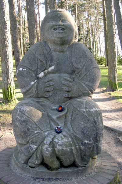 seed pod on a modern sculpture of a star