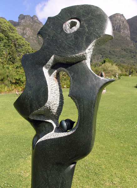 seed pod on a modern sculpture of a star