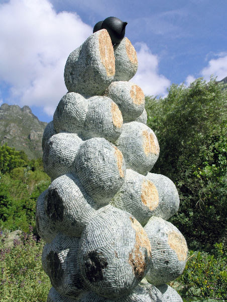 seed pod on a modern sculpture of a star