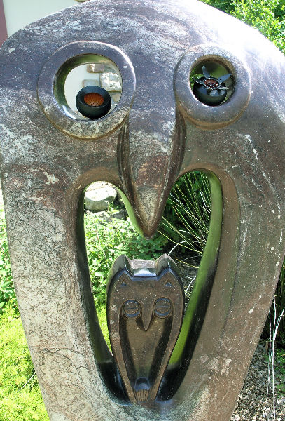 seed pod on a modern sculpture of a star