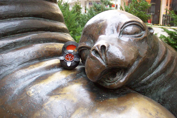 seed pod on Bacchus statue